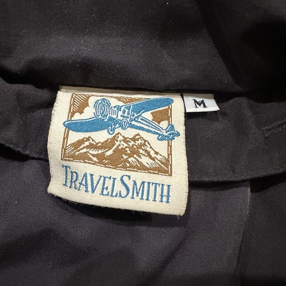 Vintage Travel Smith Womens Trench Coat Size M Black Hooded Water Resistant Bag - Picture 2 of 13